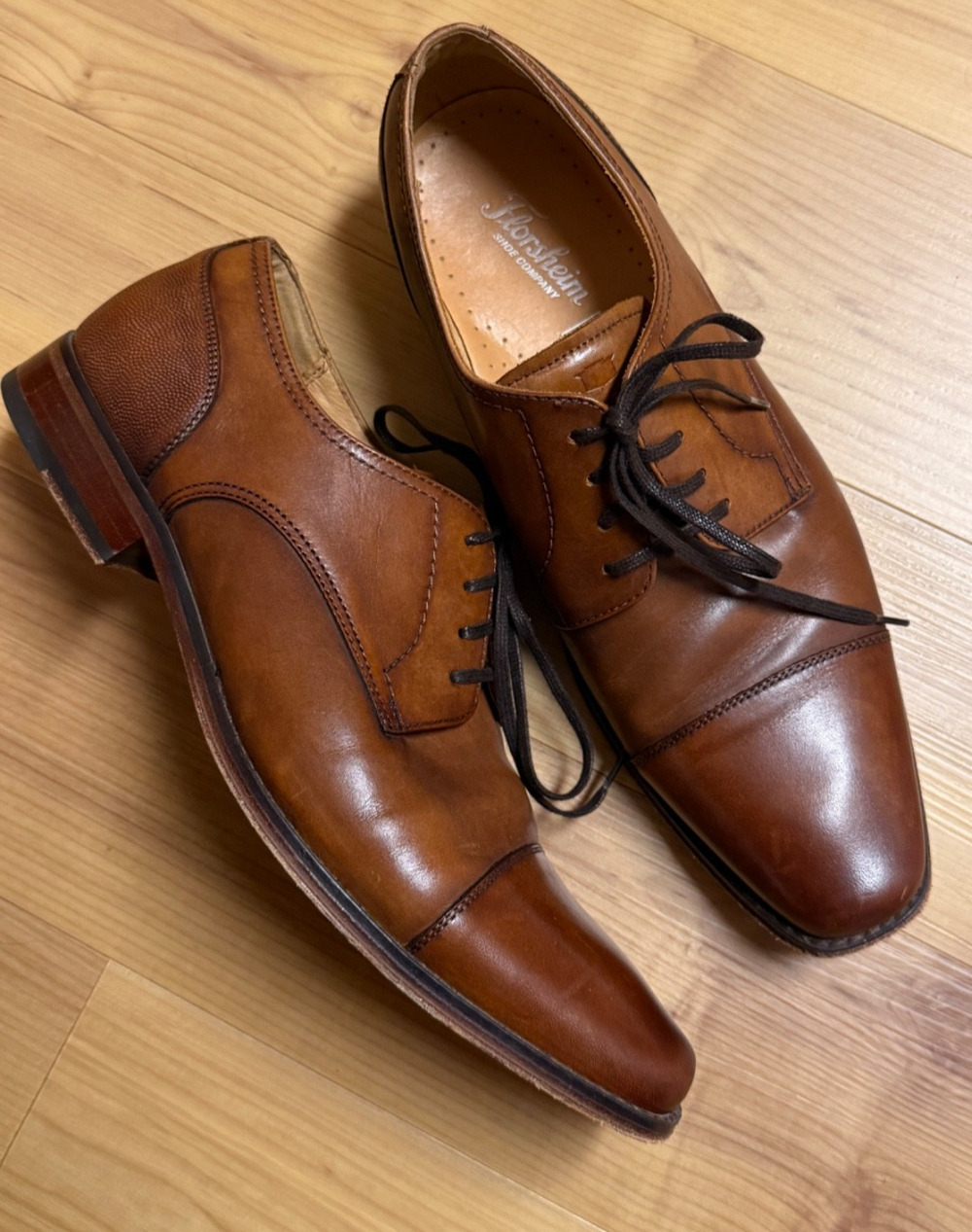 Florsheim Men’s Cap Toe Imperial Oxford Dress Shoes Cognac, Sz 9M